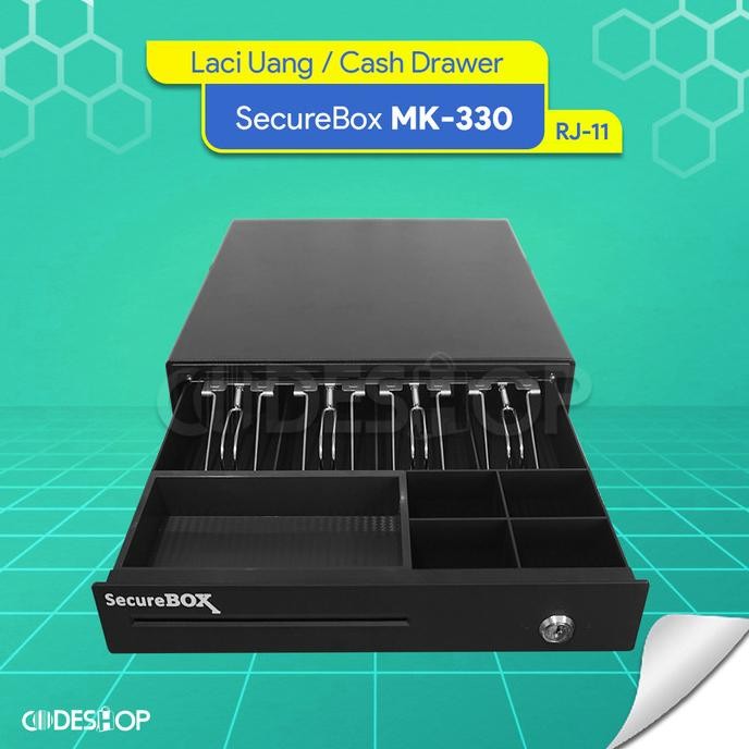 

TERBARU - LACI PENYIMPANAN UANG KASIR SECURE BOX KASSEN RJ 11 CASH DRAWER
