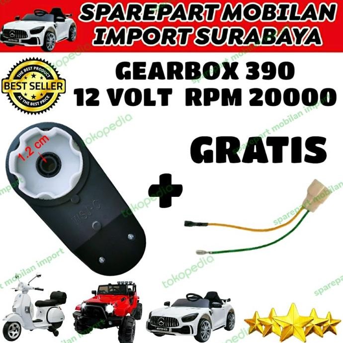 RS 390 GEARBOX GERBOK DINAMO MOBIL MAINAN MOTOR AKI ANAK 12 VOLT 20000