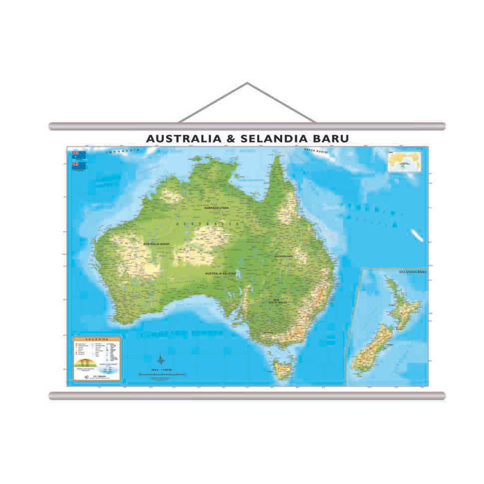 

Peta Australia Dan Selandia Baru ukuran 75 x 102