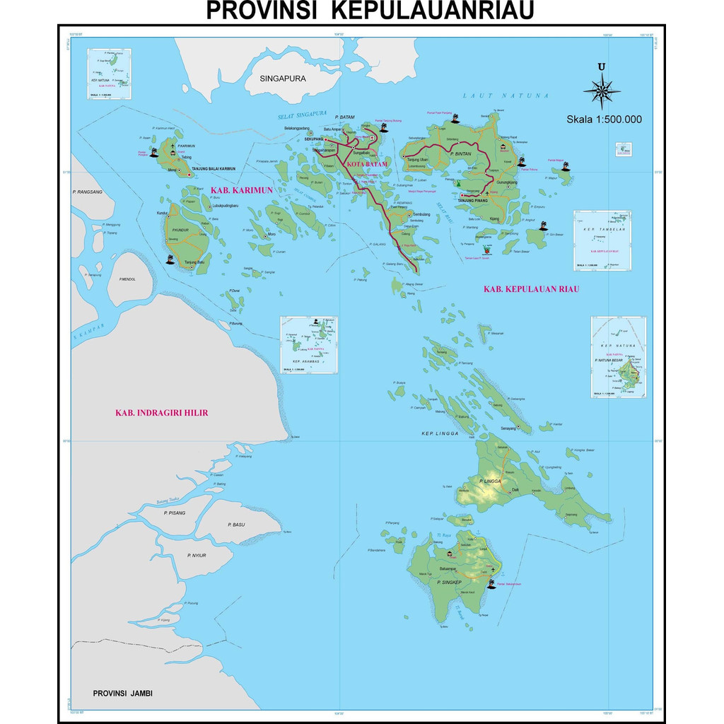 

Peta Kepulauan Riau ukuran 72 x 102