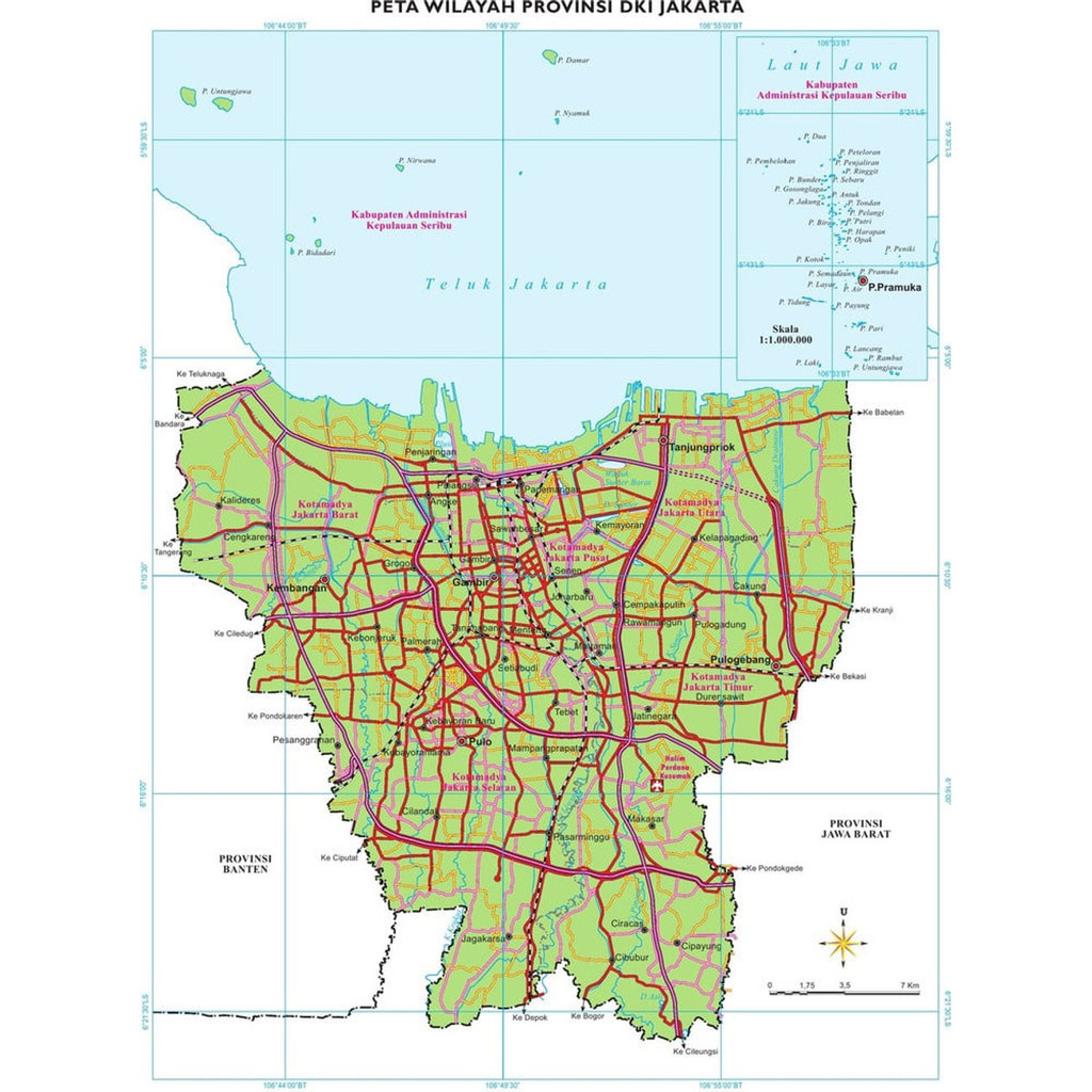 

Peta DKI Jakarta ukuran 72 x 102