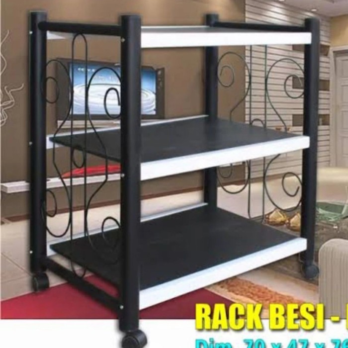 MEJA TV BESI RAK TV BESI MEJA OVEN MEJA DAPUR RAK SUSUN MEJA TV DORONG