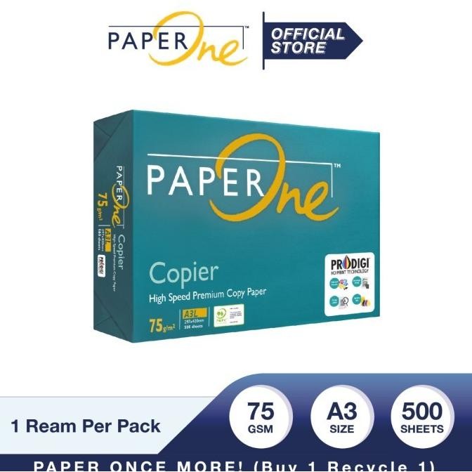 

PaperOne Kertas A3 75gr Copier 1 Rim (500 lembar) Kertas HVS B2B