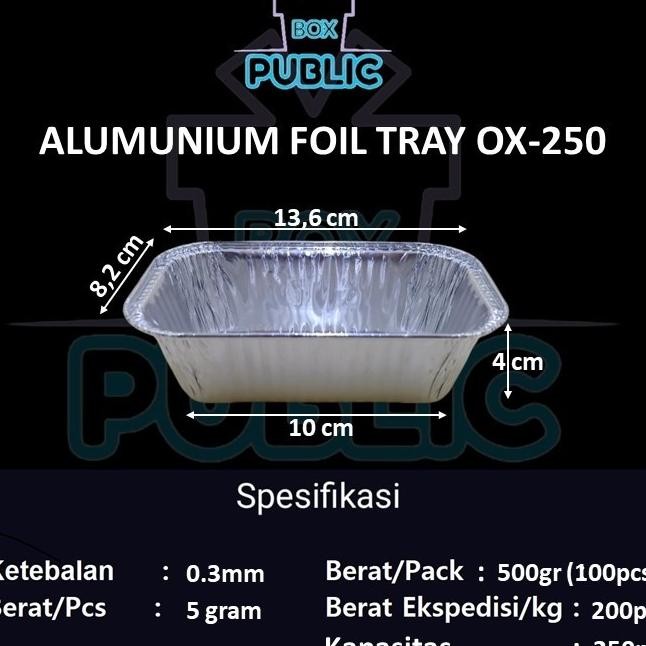 100 Pc Alumunium Foil Tray O 250 Tutup Alunium Foil O250 250Ml