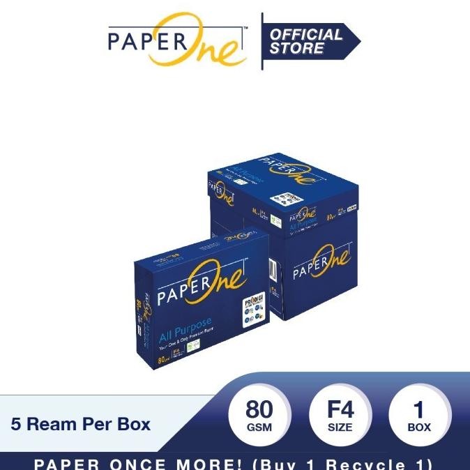 

PaperOne Kertas F4 80gr All Purpose 1 Box (2500 lembar) Kertas HVS B2B