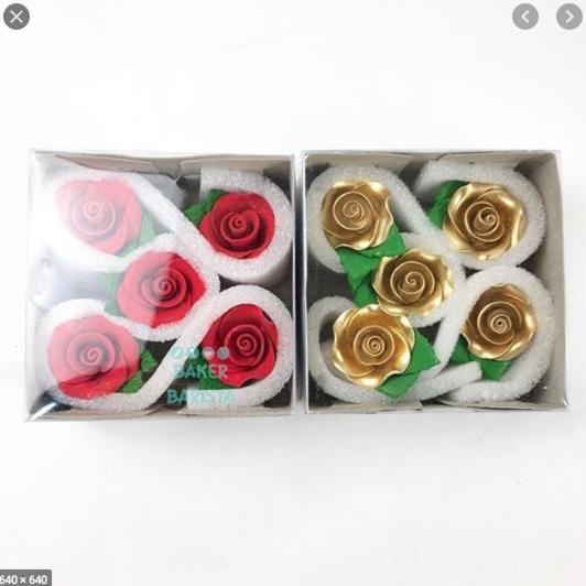 

*:*:*:*:*] Gumpaste Rose (5/set) GOLD / Edible Sugar Flower Rose GOLD