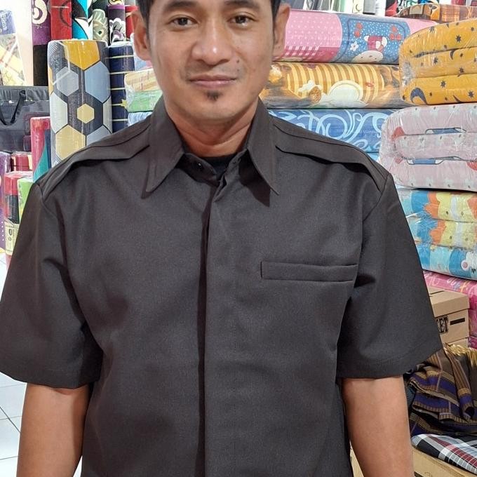 Baju seragam security satpam paspamres safari coklat terbaru bahan Neo premium
