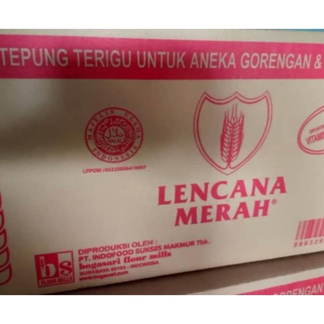 

tepung lencana merah dus 1 kg isi 12 pcs