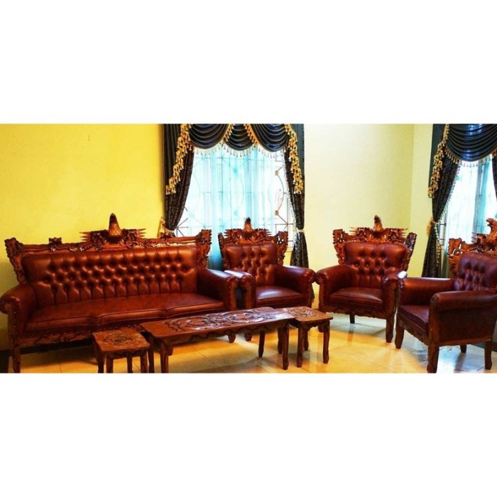 KURSI SOFA TAMU GARUDA KAYU JATI SOLID JEPARA