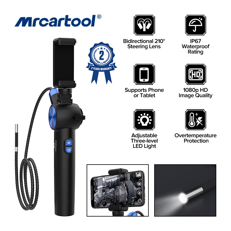 GC N100 210° Articulated Endoscope Camera with 6.25mm auto Repair Tool Compatible with iOS and Andro