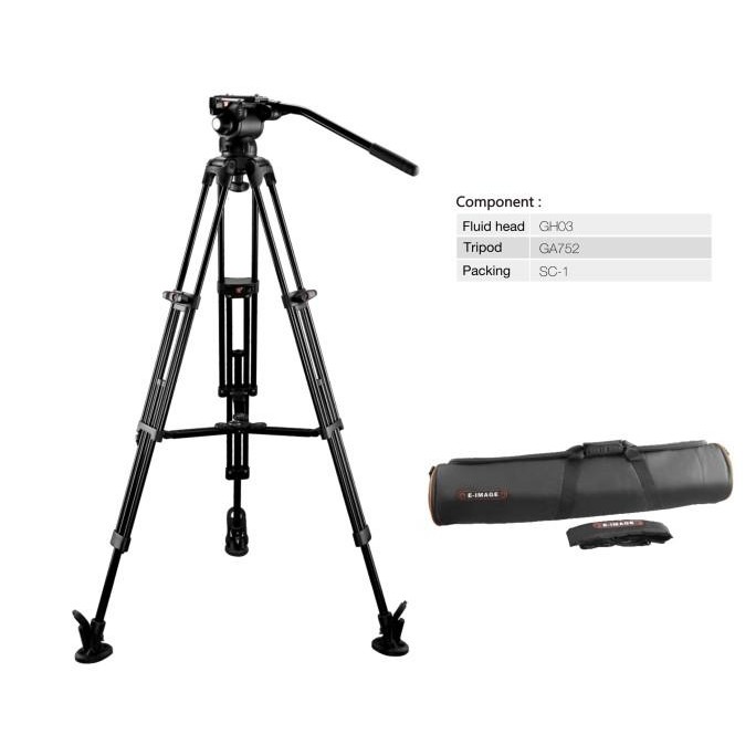 Tripod Kit E-Image Lightweight EG03A2 5Kg FluidHead GH03 Eimage Terlaris