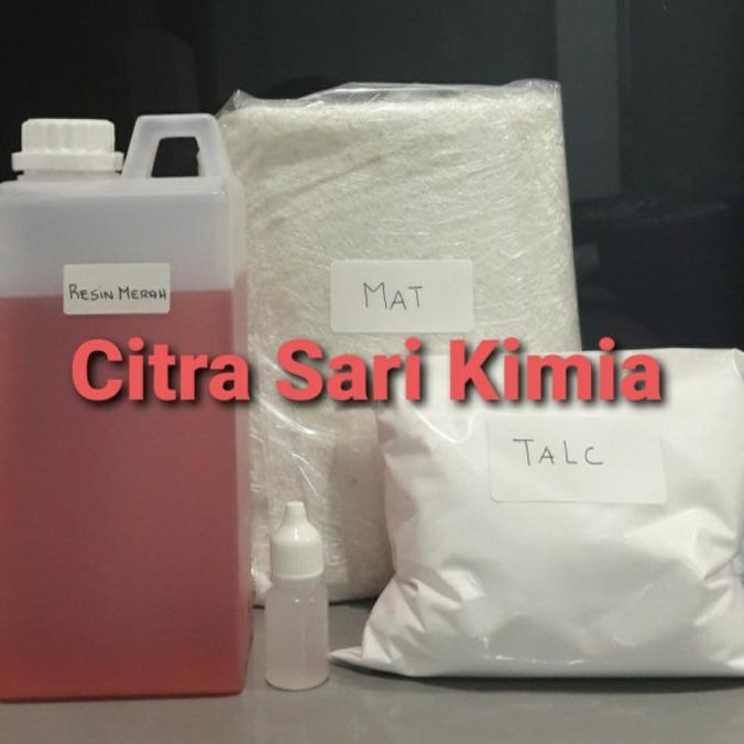 

PAKET RESIN MERAH + CATALIST + MAT + TALC
