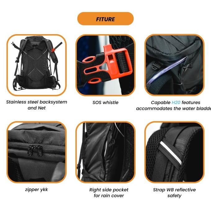 BOGABOO RYOTA tas gunung carrier ultralight 40 L -  Tas BACKPACK Terlaris