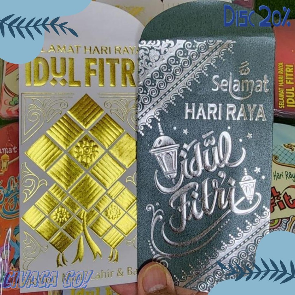 

Bellino - Grosir 1Pak Isi 50 Lembar Amplop Poli Lebaran Ukuran Sedang L Exclusive Mewah Premium Angpau Lebaran Thr Diskon