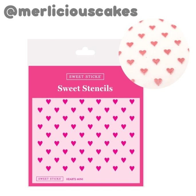 

}}}}}}] Hearts Mini Sweet Stencil Stensil Cookies Cupcakes Cake Sweet Sticks