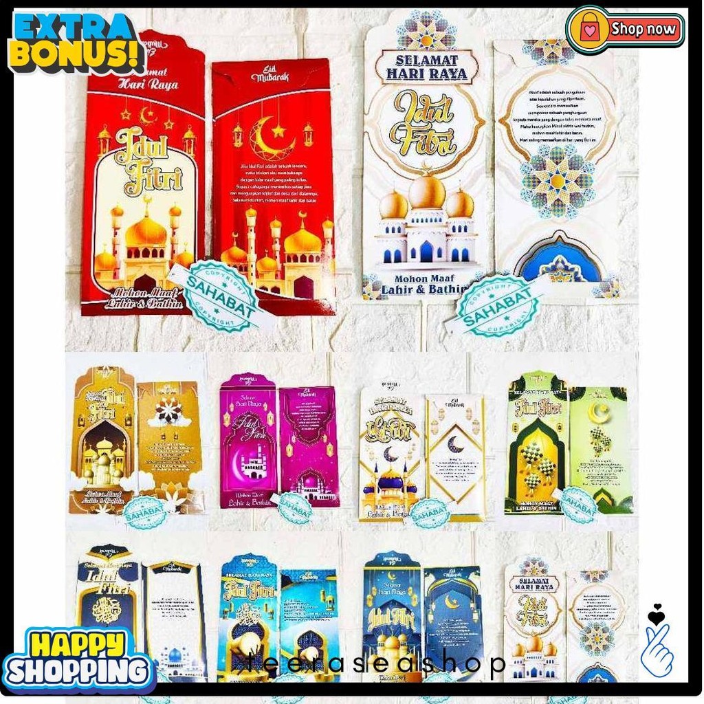 

[ 100 Pcs ] Amplop/Angpau Lebaran Idul Fitri Motif Masjid/Uang Dan Atm Ukuran Panjang Isi 100 Pcs Terlengkap Dan Termurah