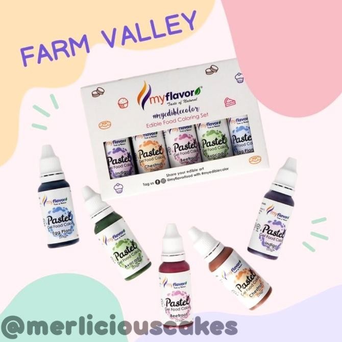 

\"\"\"\] My Flavor Farm Valley Pastel Gel Food Color Set Food Colour