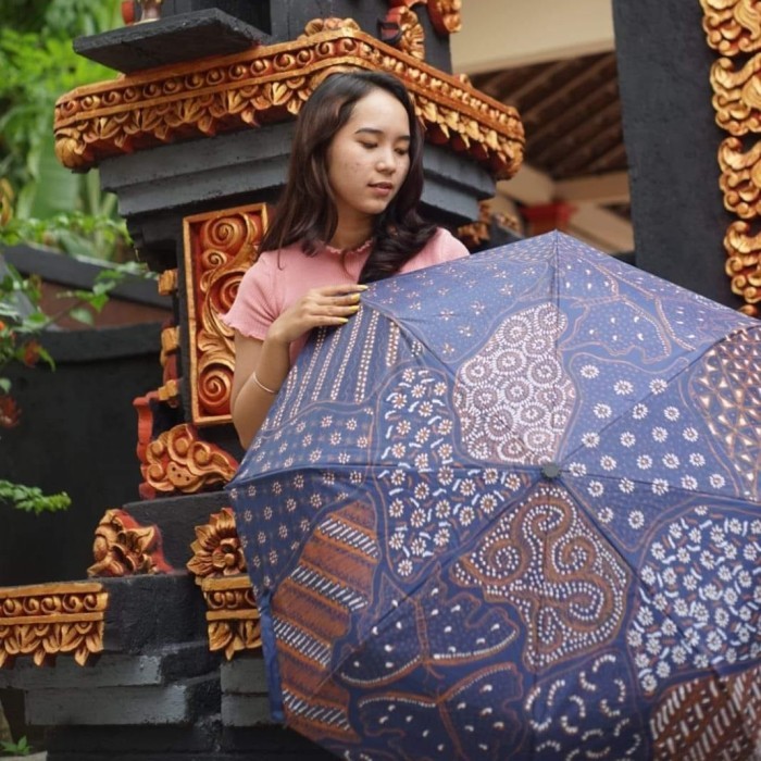 TERMURAH - Payung Lipat motif Batik Tulis