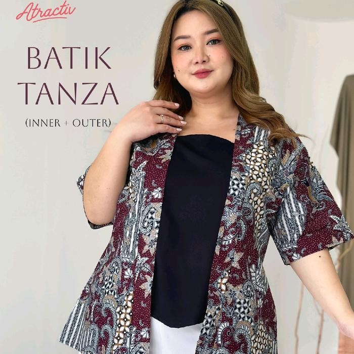 ATRACTIV Batik Jumbo Wanita LD120 LD130 LD142 Batik Kutubaru Jumbo Atasan Batik Lengan Pendek Jumbo