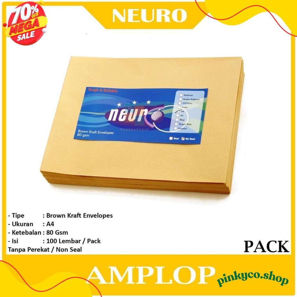 

Neuro - Amplop Coklat Ukuran A4 ( 30 X 22 Cm ) No Seal - 1 Pack Terlengkap Dan Termurah
