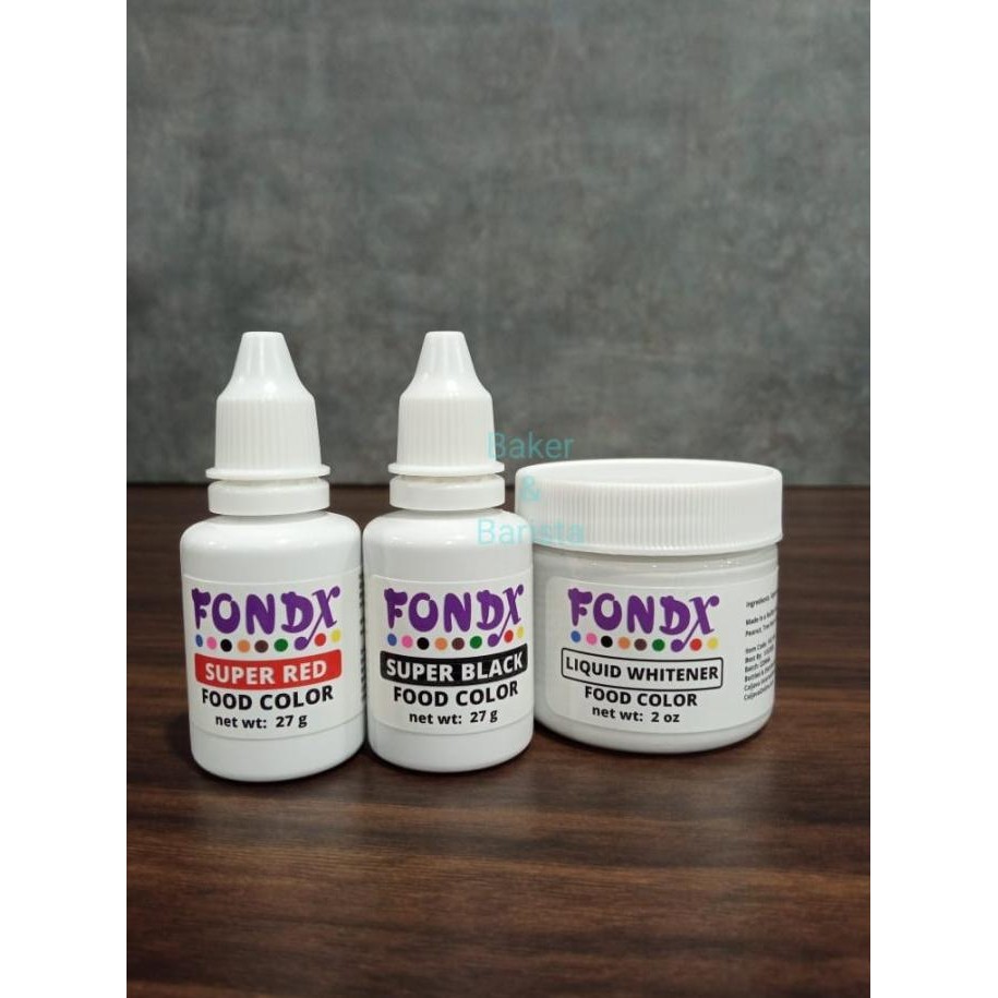 

------] Fondx Food Coloring Liquid Gel Super Red/Black/White/ Pewarna Makanan
