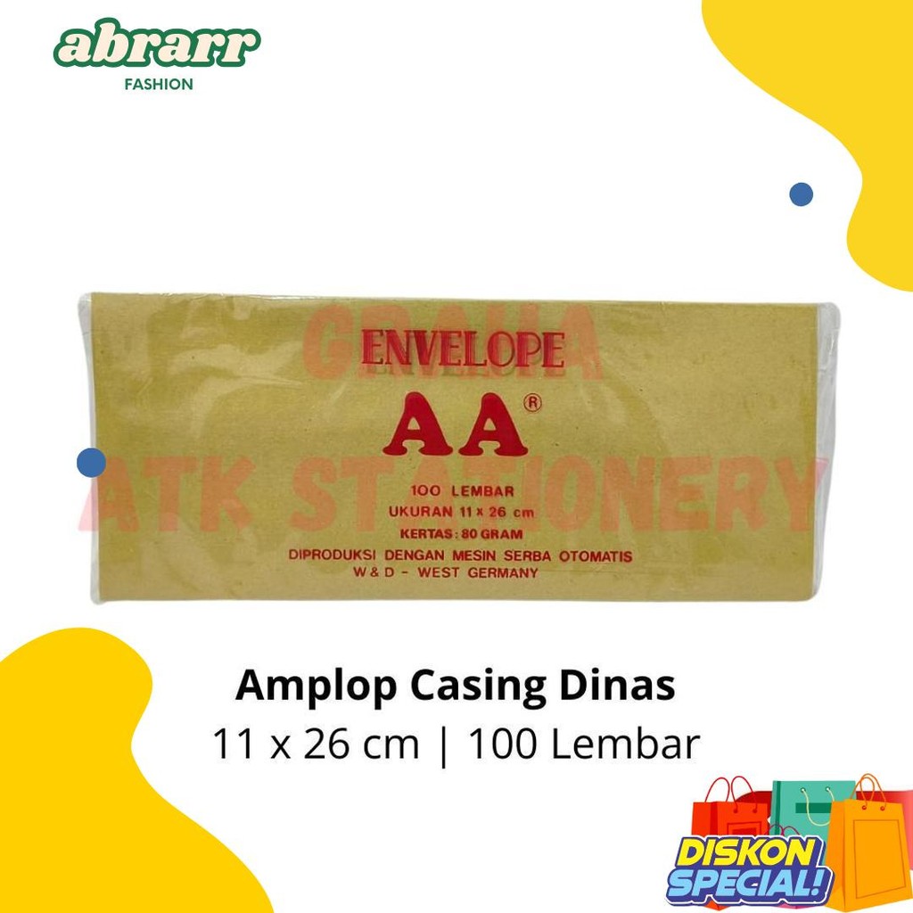 

[1 Bungkus] Amplop Coklat Dinas Aa 11X26 Cm / Amplop Casing Dinas / Amplop Kesing Dinas Aa 11X26 Cm Diskon