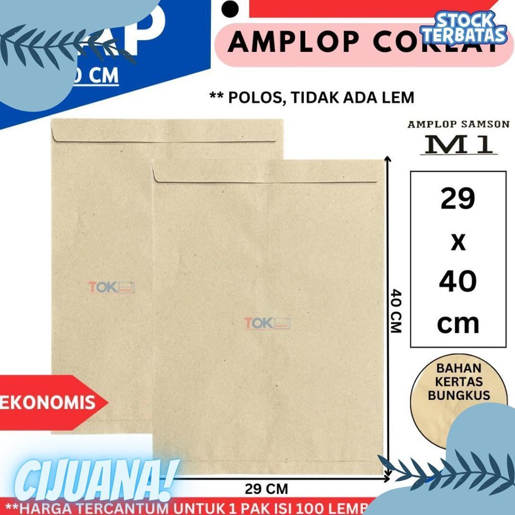 

Amplop Coklat Map ( 29X40Cm ) Terlengkap Dan Termurah
