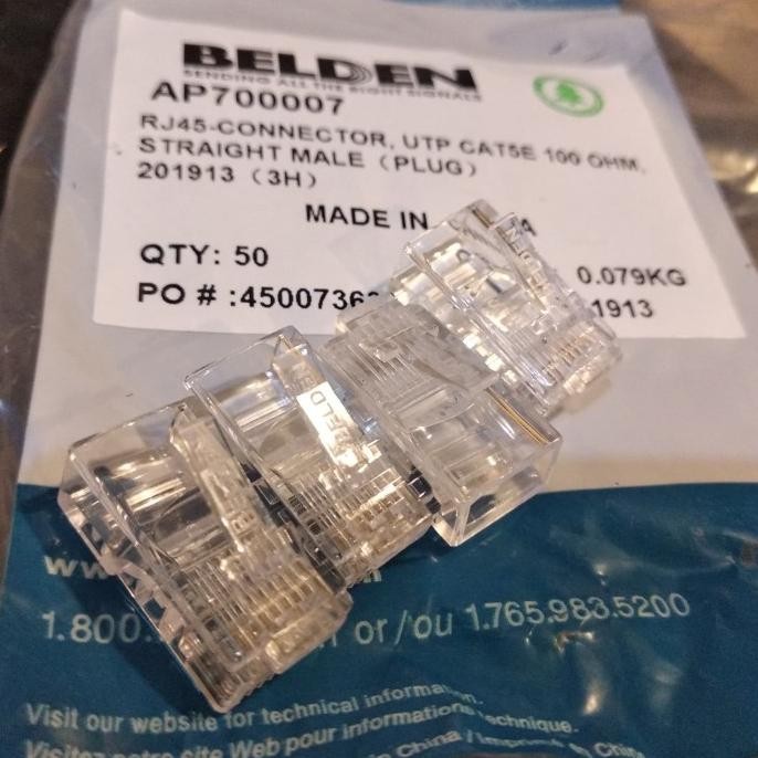 Rj45 Cat5E Utp Belden Belden [Original] 50Pcs