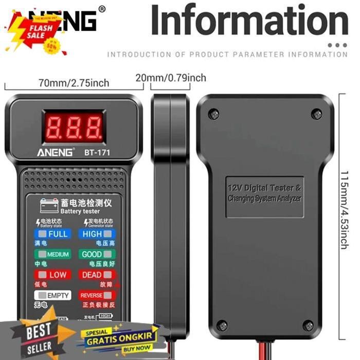 DISKON ANENG BT171 INDIKATOR PANEL MONITOR PENGUJI BATERAI INDIKATOR 12V ORI