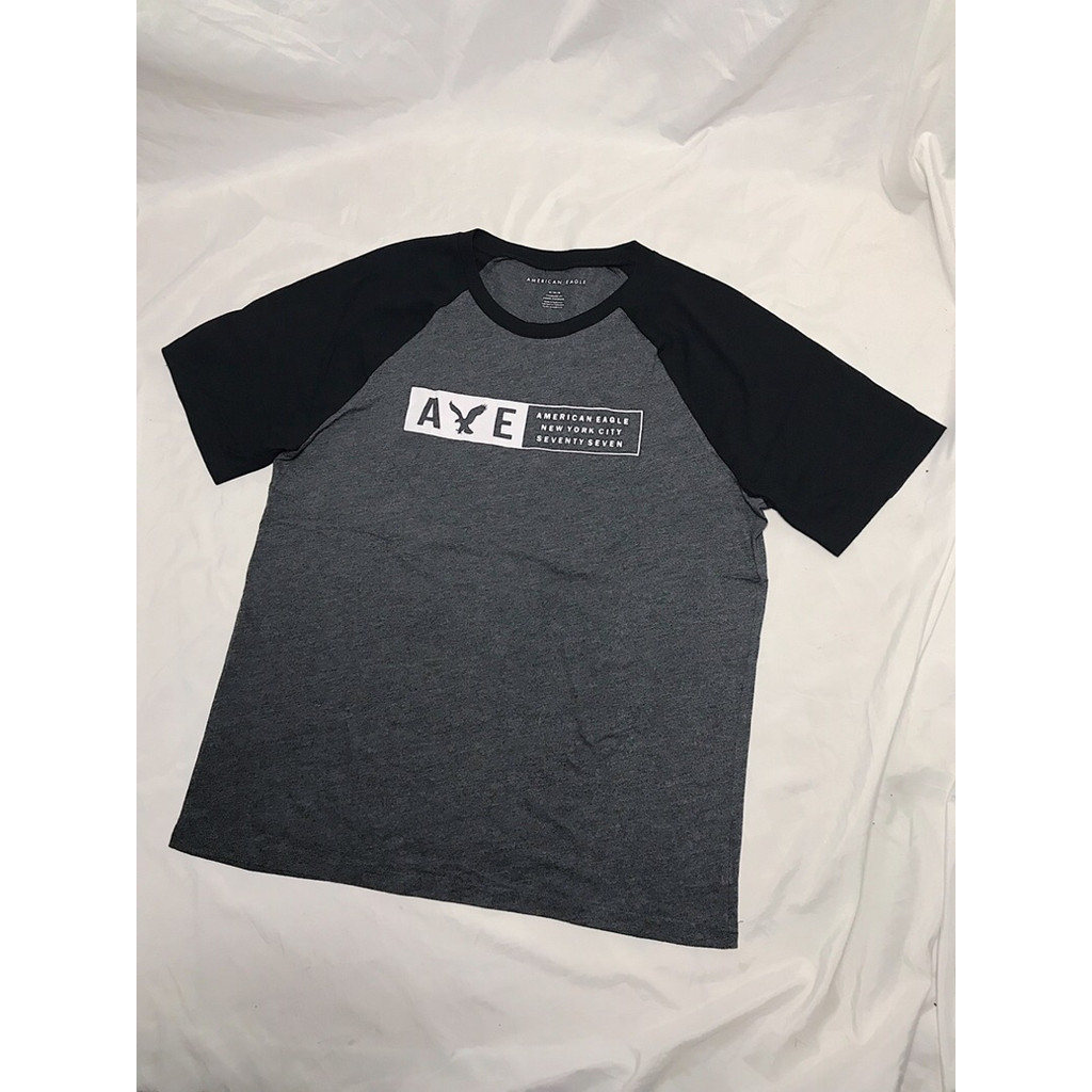 Nego AjaYuk > American Eagle Basic T-Shirt - Grey/Black (Baju/Kaos)|Preloved/2nd/Second/Bekas|Laki-L