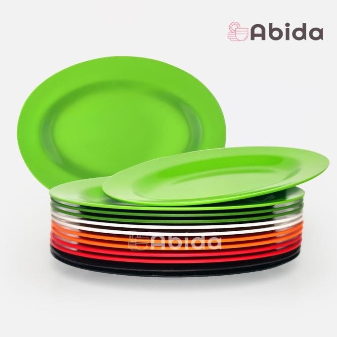 Abida 1 Lusin Piring Oval Melamin 8 inch - Piring Saji Lusinan - U808