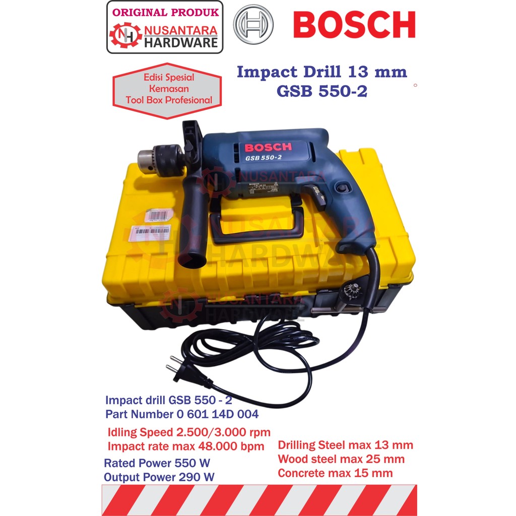 Bosch Impact Drill GSB 550-2 13 mm, mesin bor 13 mm merk bosch gsb 550-2,mesin bor bobok bosch,mesin