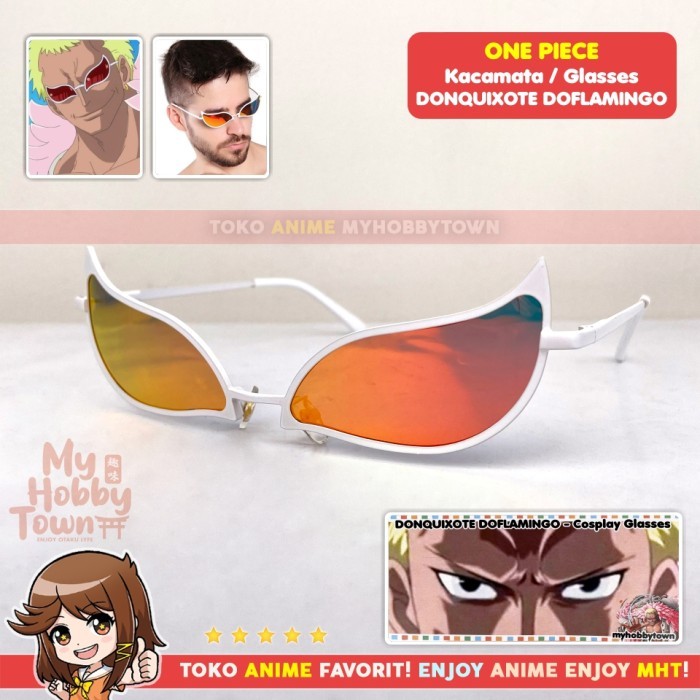 Kacamata Donquixote Doflamingo One Piece Kostum Cosplay Anime