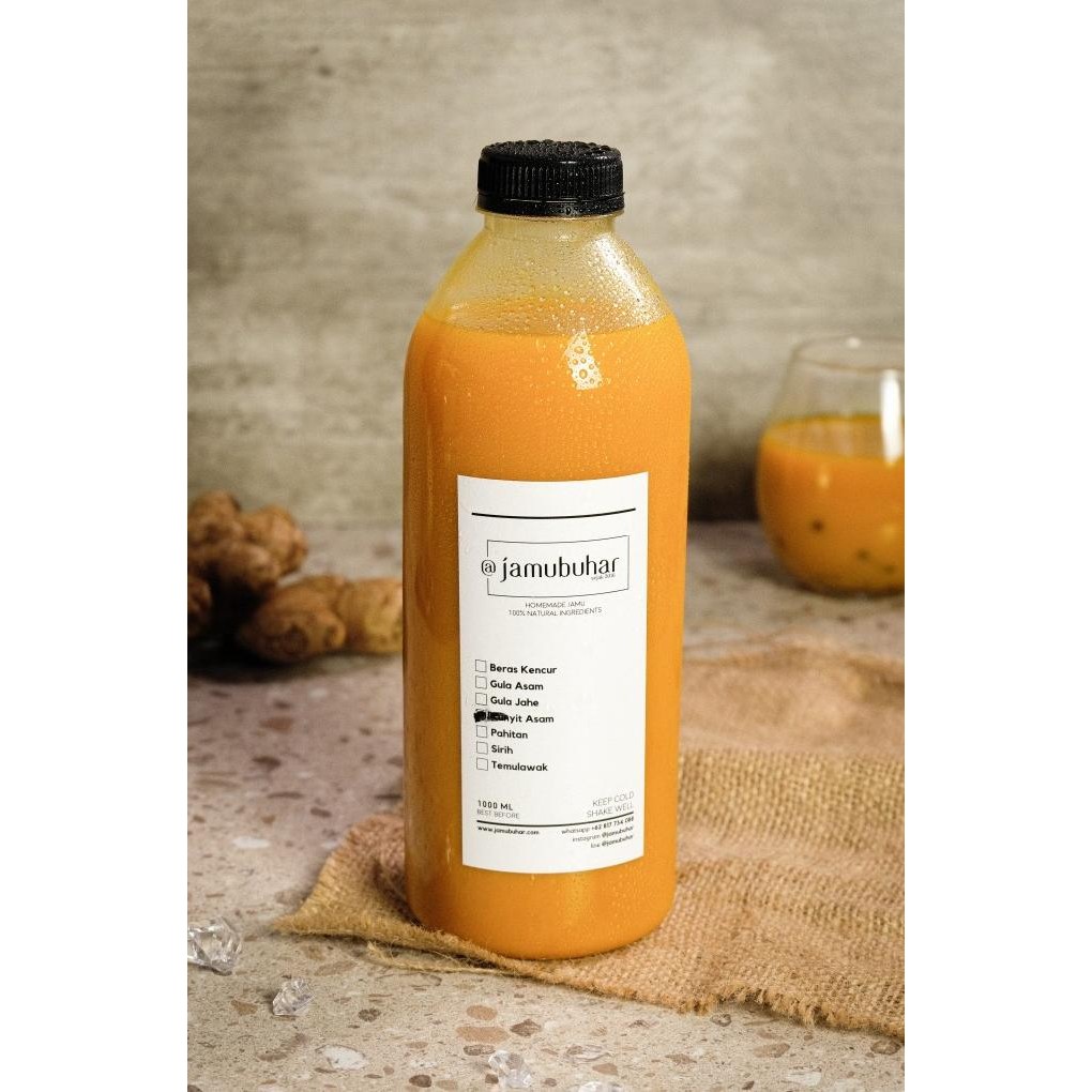 

Jamu Bu Har Kunyit Asem / Beras Kencur / Temulawak / Gula Jahe 1000Ml
