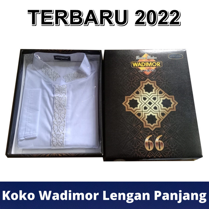 Baju Koko Wadimor Lengan Panjang Original Viscose 66 Putih Pria Dewasa Termurah Best Quality Asli