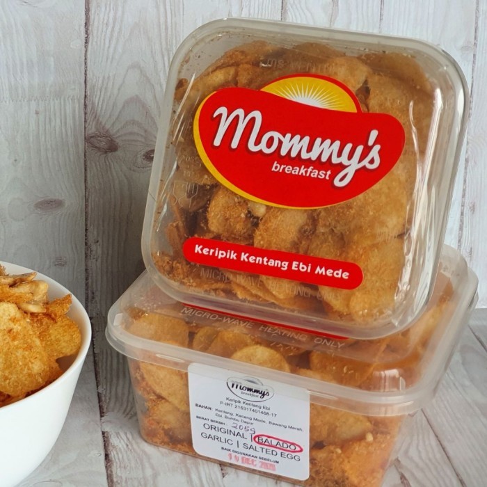 

KERIPIK KENTANG EBI MEDE ORIGINAL 205G X VEGAN PLAIN 115G MOMMYS COMBO