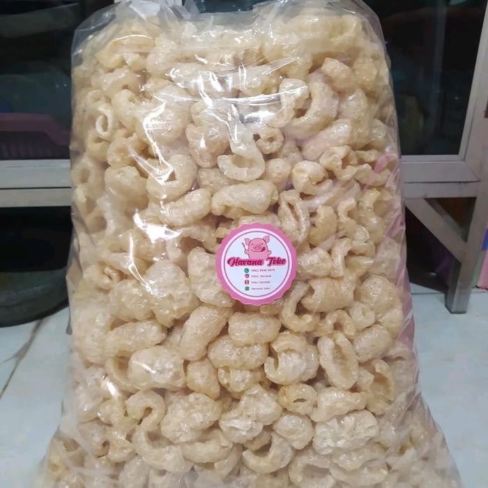 

KERUPUK KULIT BABI KERUBI B2 GARING RENYAH GURIH KEMASAN 250GR, 500GR, 1KG