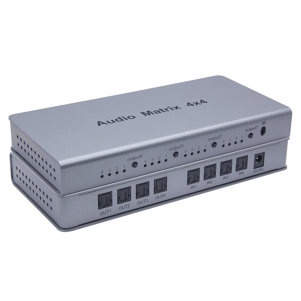 BEST Audio Matrix Optical Digital Audio 4x4 Matrix 4 in 4 out Switch Converter Splitter Box fr TV ST