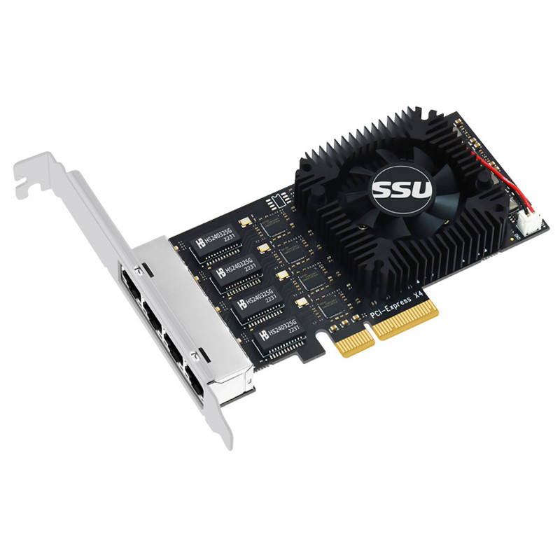 BEST NEW 2.5Gb Ethernet PCIE 4 Port Network Card Adapter 2.5Gbps PCI Express X4 RTL8125B Chip RJ45 2
