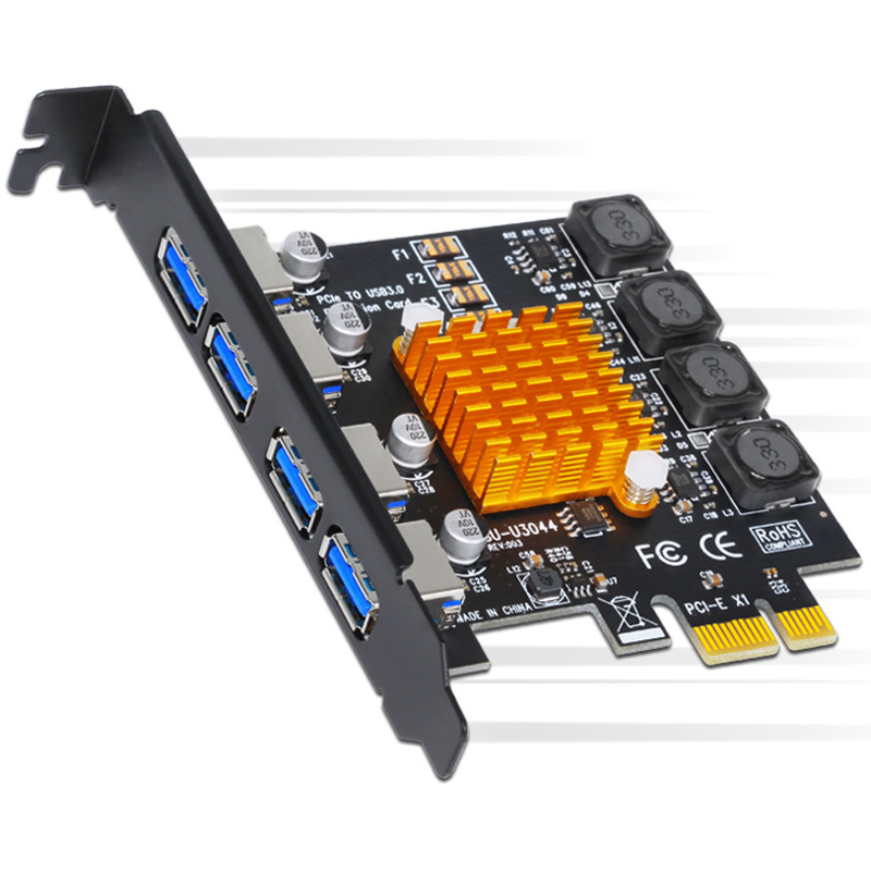 BARU 4 Port USB 3.0 PCI Express Card USB 3.0 PCI-E Expansion Card Adapter PCIE USB 3.0 HUB Controlle