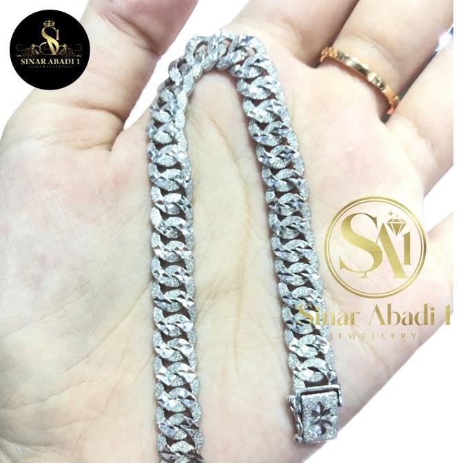 Sale Gelang Rante Sisik Naga Pria Emas Putih Asli