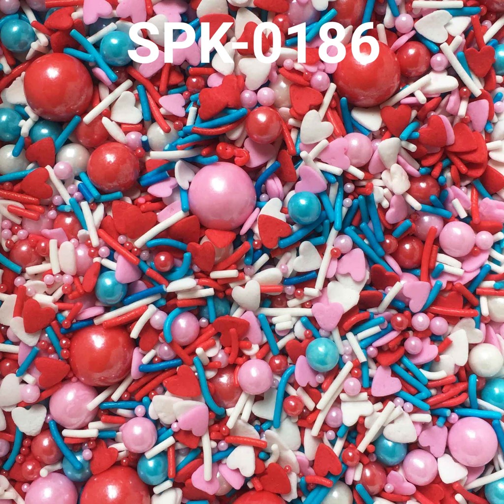 

SPK-0186 Sprinkles sprinkle springkel 1kg 1 kilo mix merah pink biru (SPRINKLES)