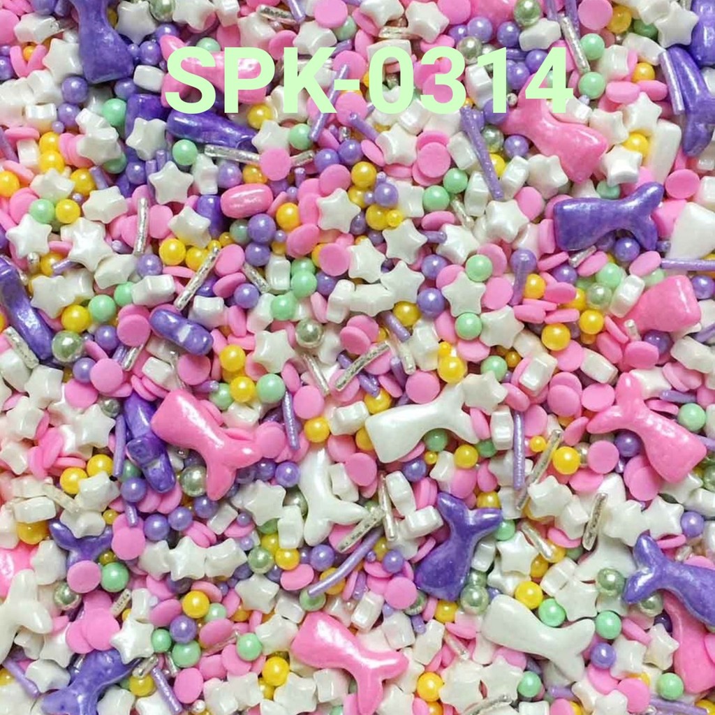 

SPK-0314 Sprinkles sprinkle springkel 1kg ekor duyung ungu pink putih (SPRINKLES)