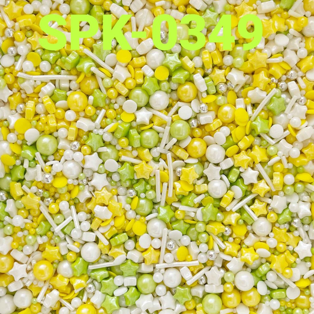 

SPK-0349 Sprinkles sprinkle springkel 1kg mutiara bintang kuning (sprinkles)