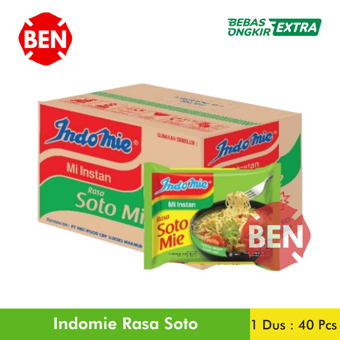 

INDOMIE RASA SOTO 1 DUS / 40 BUNGKUS / BKS / PCS / GROSIR