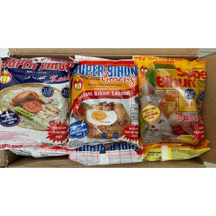 

MIX SUPER BIHUN 1 DUS ISI 30 PCS (MASING2 RASA 10 PCS)