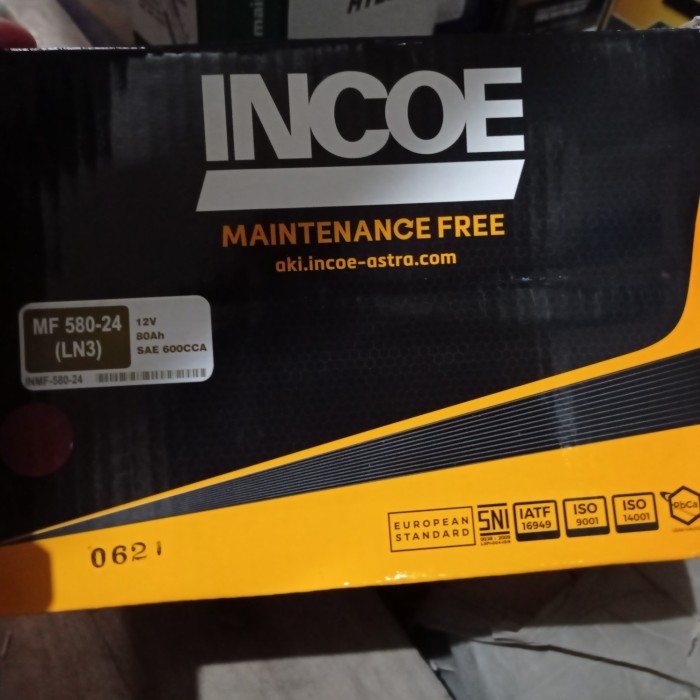 aki mobil incoe MF type 58024 12 volt 80 amper