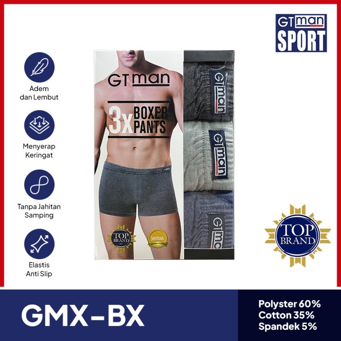 Celana Dalam Pria Gt Man Gmx-Bx Isi 2 Pcs - Boxer Men Underwear Best Quality