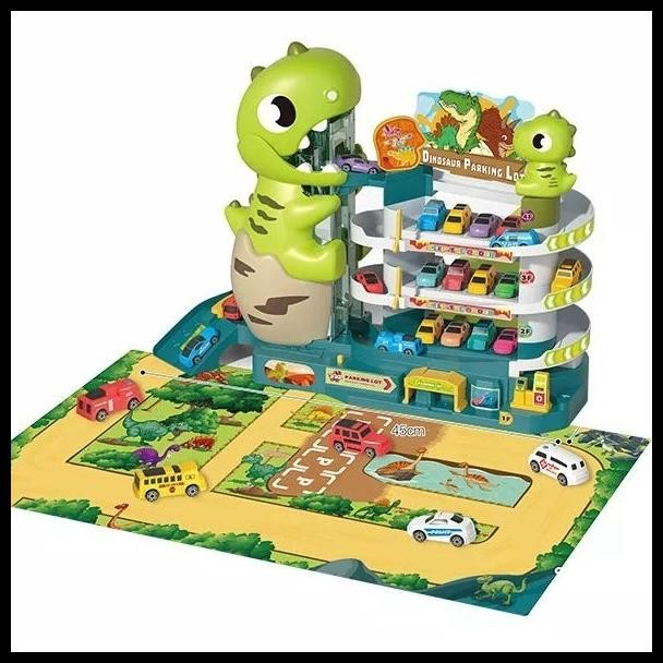 Mainan Anak - Mainan Parkiran Mobil - Mainan Mobil - Dino Parking Lot