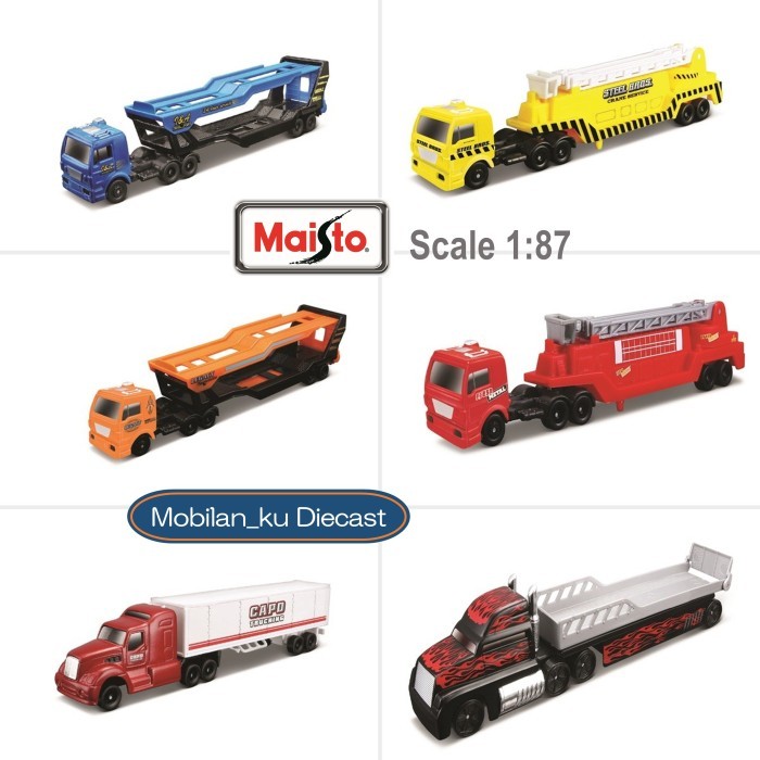 PROMO Diecast Miniatur Truk Fresh Metal Highway Haulers Maisto 1:87